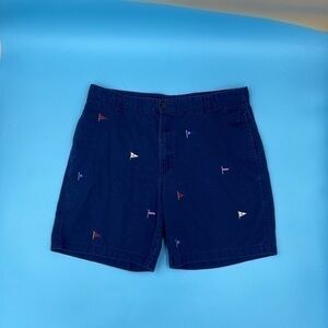 CHAPS Embroidered Khaki Shorts